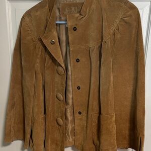 Ami Women's Suede Jacket in Tan Brown